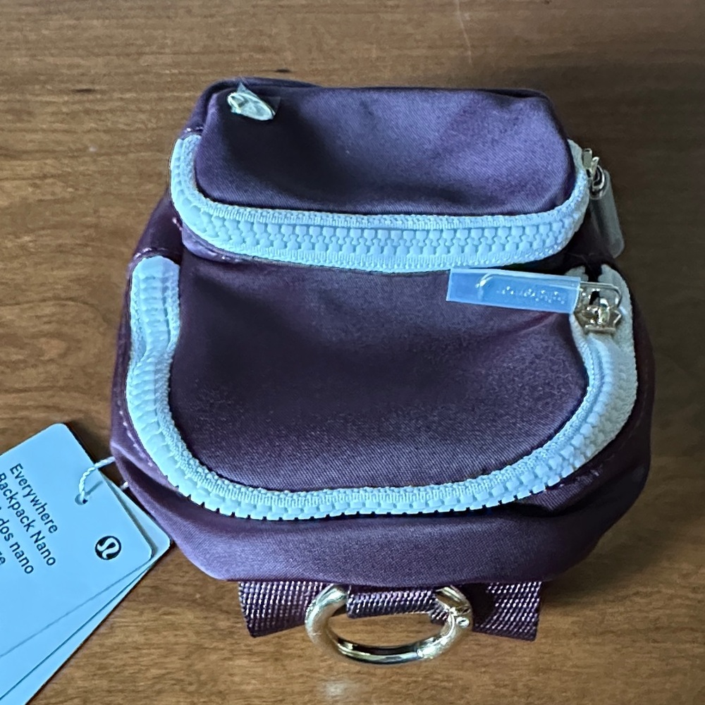 lululemon athletica Everywhere Nano Backpack  - Plum with Light Pink Trim NWT - Picture 6 of 13